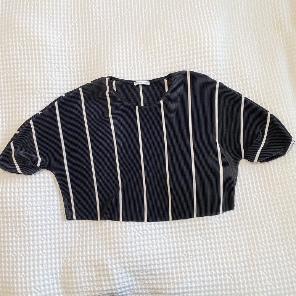 Zara Striped Crop Top Textured